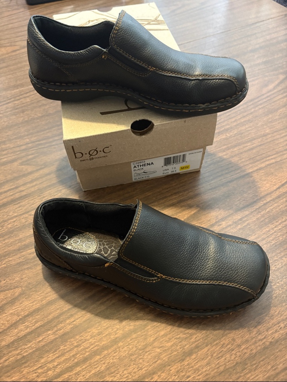 b.o.c. Athena Size 7.5 Black Slip On Loafers